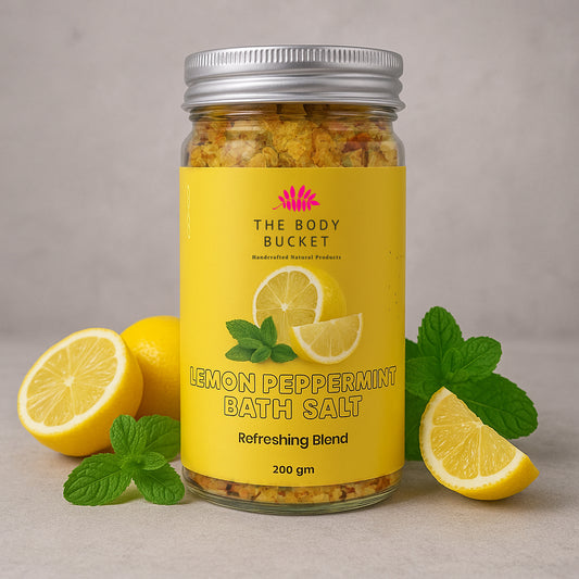 Refreshing Bath Salt - 200gms | Refreshing Blend of Peppermint, Eucalyptus and Lemon Essential Oil | Pure & Natural | For a Soothing & Relaxation Bath, Foot Spa