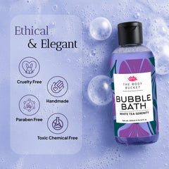 Bubble Bath White Tea Serenity– 300ml | Refreshing Foaming Bath Soak with White Tea Extracts, Aloe Vera & Vitamin E | Calming & Hydrating Formula | Paraben-free, Cruelty-free | Suitable for All Ages and Sensitive Skin