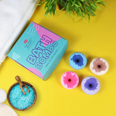Donuts bath bombs with aqua, rose, lavender and vanilla fregrances(65 gram each)