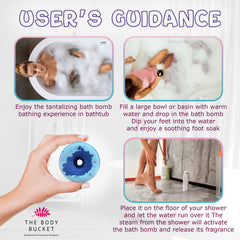 Donuts bath bombs with aqua, rose, lavender and vanilla fregrances(65 gram each)