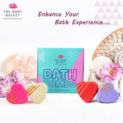 Heart bath bombs with red rose, jasmine, lavender and lady love flavor (60 gm each)