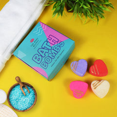 Heart bath bombs with red rose, jasmine, lavender and lady love flavor (60 gm each)