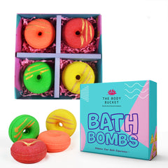 Donuts bath bombs with Lemon, orange, citronella and raspberry citrus fragrances(65 gram each)