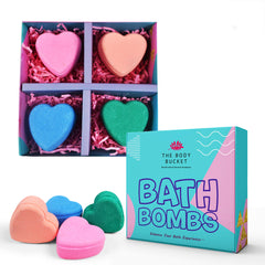 Pastel heart bath bombs with peachy blush, tangy orange, aqua and lemongrass (each 60 gm )