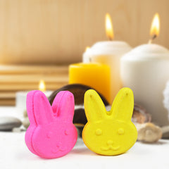 Bunny Shape Bath Bombs with Lemon & Cherry blossom Fragrance (90 Gram Each) (Pack of 2)