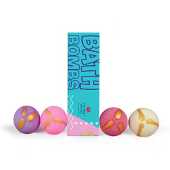 Round floral pastel bath bombs with Lilac, Musk, cherry blossom and red rose fragrances (65 gram each)
