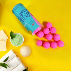 Fluorescent pink peachy blush mini bath bombs pack of 15 (10grams each)