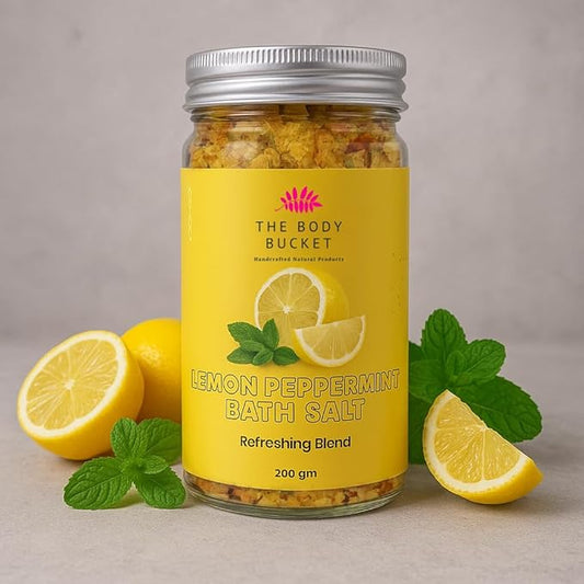 Refreshing Lemon Bath Salt - 200gms | For a Soothing & Relaxation Bath, Foot Spa