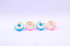 Blueberry & Cranberry Donut Bath Bombs - 65g Each (Pack of 4) | Natural Handcrafted Aromatic Fragrance | Relaxing Bubble Bath Experience | Ideal Gift for Kids, Men & Women