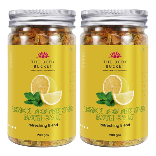 Refreshing Bath Salt- Pack of 2 (200gms each) | Refreshing Blend of Peppermint, Eucalyptus and Lemon Essential Oil | For a Soothing & Relaxation Bath, Foot Spa
