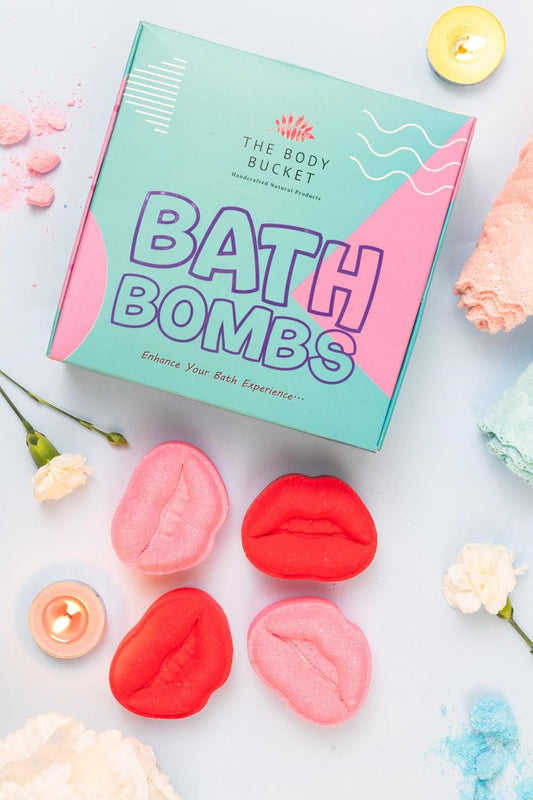 Kiss Fizz Bath Bomb - Juicy Strawberry Fragrance (70gm Each) | Natural Handcrafted Fizzy Bath Bomb | Relaxing & Refreshing Bath Experience | Perfect Gift for Kids, Men & Women