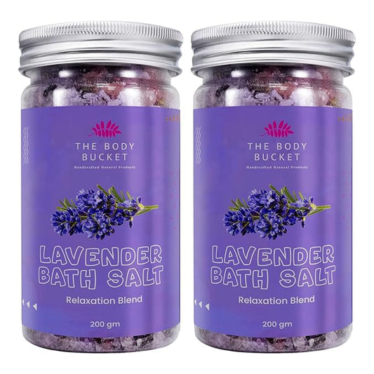 Lavender Bath Salt- Pack of 2 - 200gms each | For a Soothing & Relaxation Bath, Foot Spa