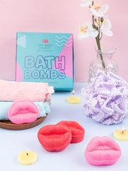 Kiss Fizz Bath Bomb - Juicy Strawberry Fragrance (70gm Each) | Natural Handcrafted Fizzy Bath Bomb | Relaxing & Refreshing Bath Experience | Perfect Gift for Kids, Men & Women