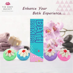 Mini Donut Cherry Blossom Bath Bombs - 45 Gram Each (Pack of 4)