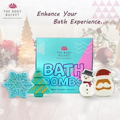 Christmas Aqua Fragrance Bath Bomb Set -65g Each (Pack of 4)