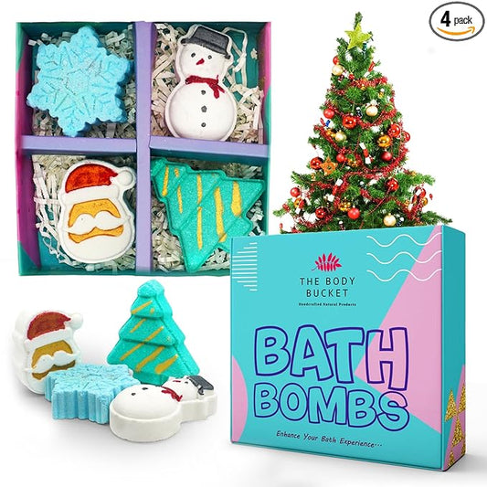 Christmas Aqua Fragrance Bath Bomb Set -65g Each (Pack of 4)