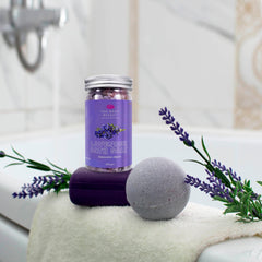 Lavender Bath Salt- Pack of 2 |Blend of Lavender, Chamomile & Bergamot Essential Oil |Pure & Naturals | For a Soothing & Relaxation Bath, Foot Spa -200gms each