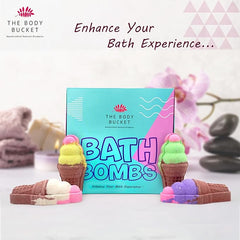 Vanilla Ice Cream Cone Bath Bombs- 80 gm each (Pack of 4)
