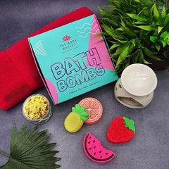 Orange, Strawberry, Watermelon, Pineapple Fruit Basket Bath Bombs 75 gms Each (Pack of 4)
