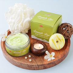 Sugar Body Scrub 3-in-1 Exfoliator, Cleanser, Moisturizer | Sulfate & Paraben Free(Lemonade)