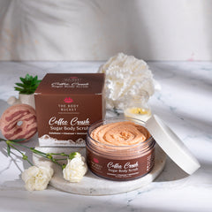 Sugar Body Scrub 3-in-1 Exfoliator, Cleanser, Moisturizer | Sulfate & Paraben Free(Coffee)