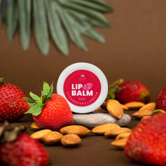 Strawberry Lip Balm-8 gms| Made with Shea Butter, Almond Oil, Carrot Seed Oil, Vitamin E & Lipsafe Pigment