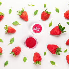 Strawberry Lip Balm-8 gms| Made with Shea Butter, Almond Oil, Carrot Seed Oil, Vitamin E & Lipsafe Pigment