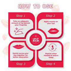 Strawberry Lip Balm-8 gms| Made with Shea Butter, Almond Oil, Carrot Seed Oil, Vitamin E & Lipsafe Pigment