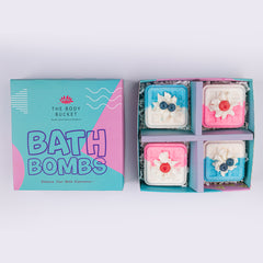Waffle Bath Bomb with Bubble Frosting - 70g Each | Strawberry & Aqua Fragrance | Natural Handcrafted Fizzy Bath Bomb | Perfect for Relaxing Bath & Skin Nourishment