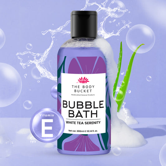 Bubble Bath White Tea Serenity– 300ml | Refreshing Foaming Bath Soak with White Tea Extracts, Aloe Vera & Vitamin E | Calming & Hydrating Formula | Paraben-free, Cruelty-free | Suitable for All Ages and Sensitive Skin