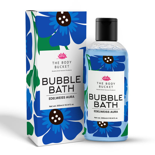 Bubble Bath Edelweiss Aura – 300ml | Calming Floral Foaming Bath Soak with Edelweiss Extract, Aloe Vera & Vitamin E | Nourishing & Relaxing Formula | Paraben-free, Cruelty-free | Suitable for All Ages and Sensitive Skin