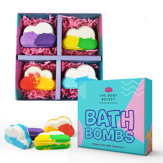 Cloud bath bombs with aqua, lemon, orange and lavender fragrance (60 gm each)