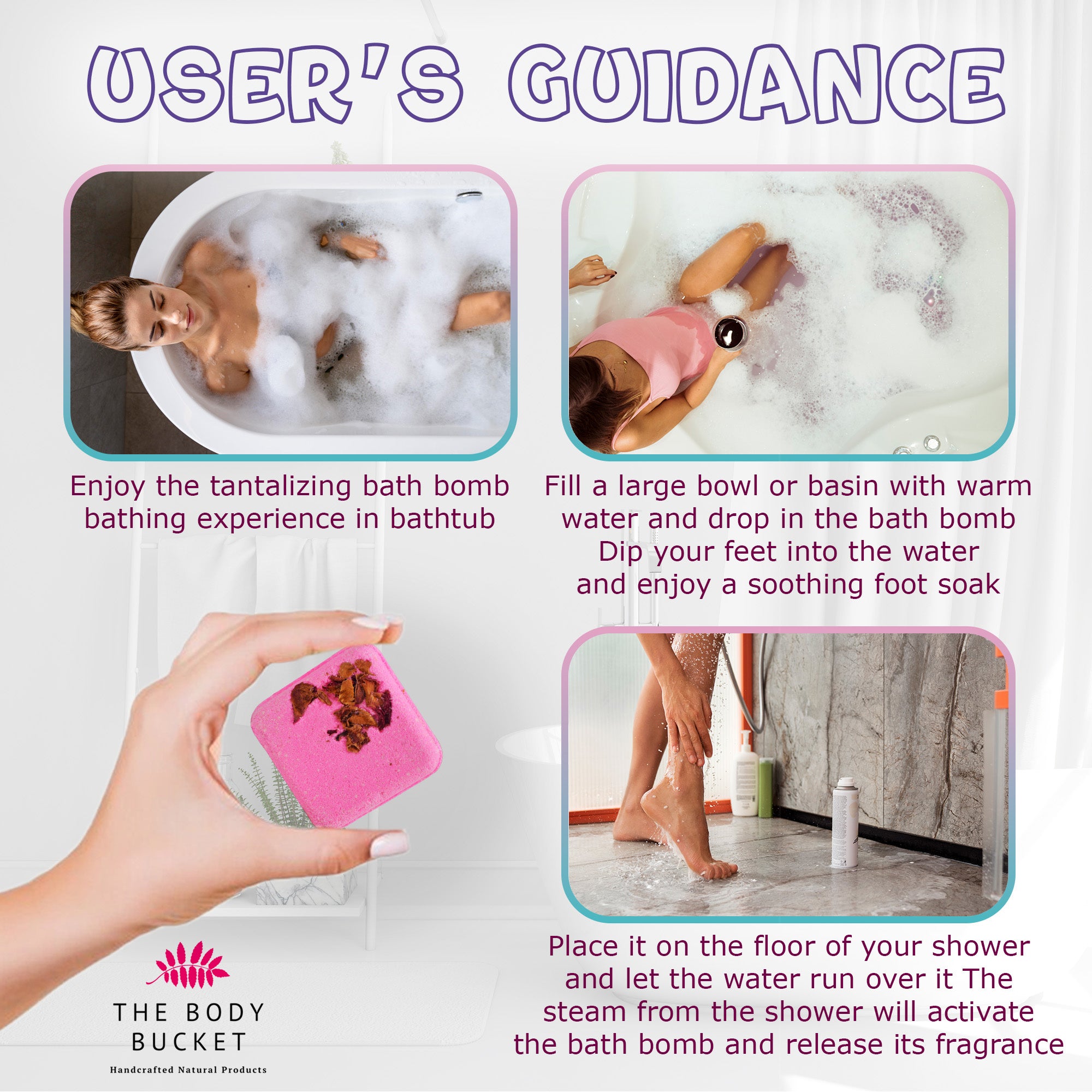 Square bath bombs made with musk, Rose, Lavender and Jasmine fragrance and flower buds & petals(60 gm each)