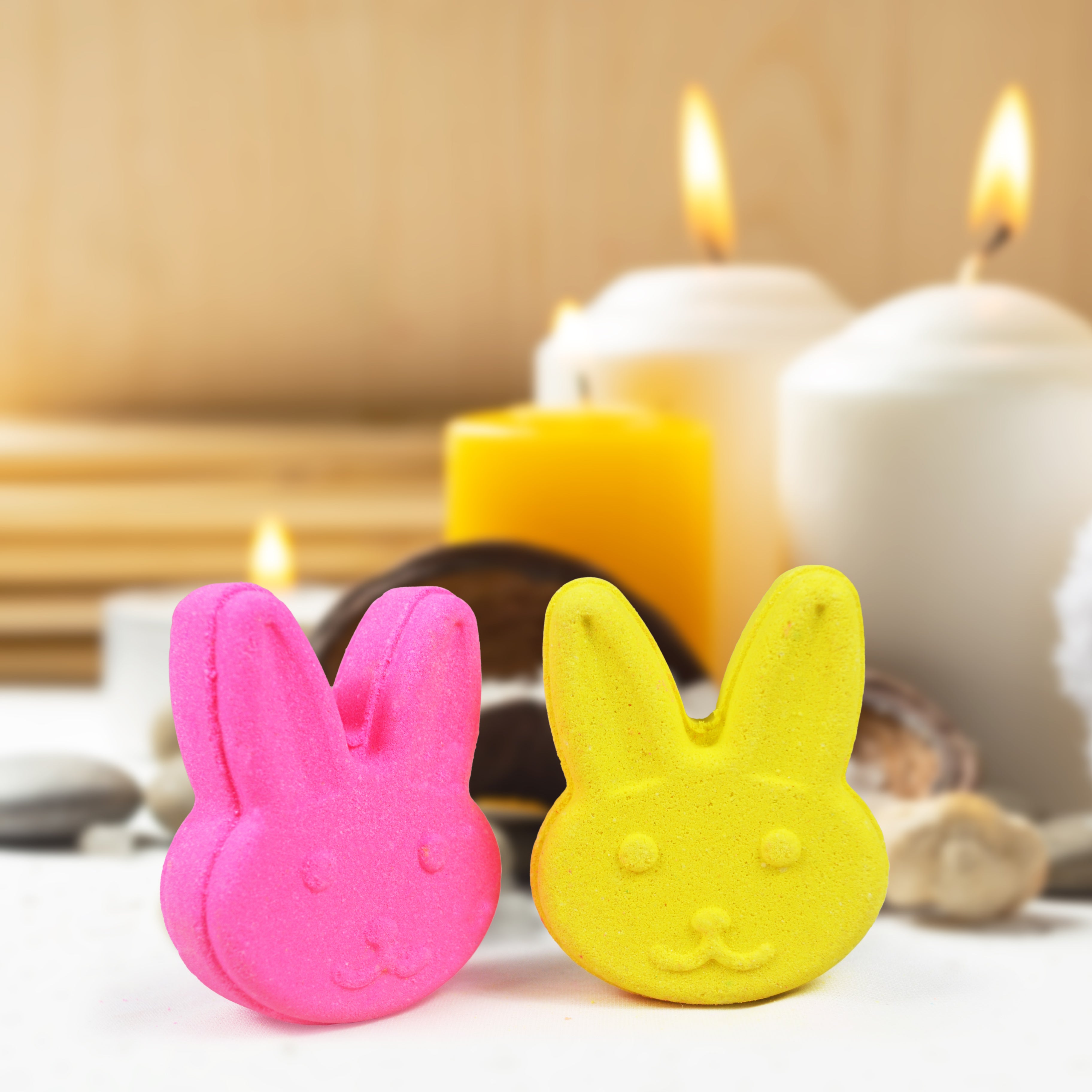 Bunny Shape Bath Bombs with Lemon & Cherry blossom Fragrance (90 Gram Each) (Pack of 2)