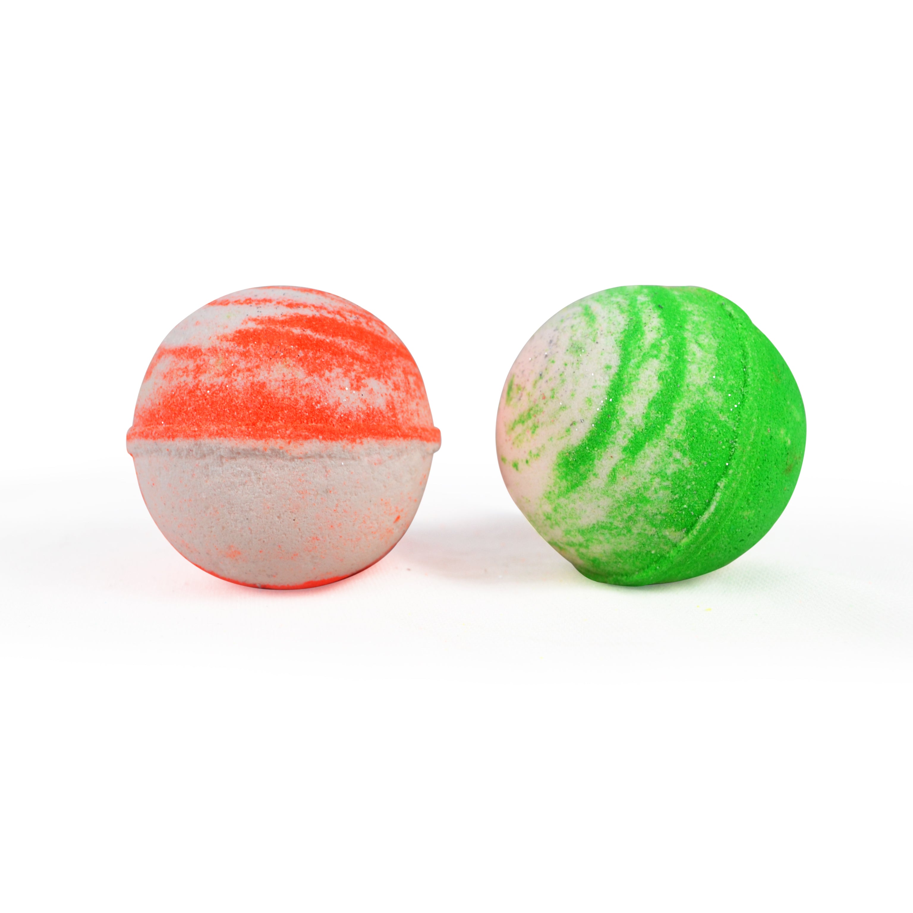 Round swirl  bath bombs with aqua, orange and lemongrass fragrances(65 gram each)
