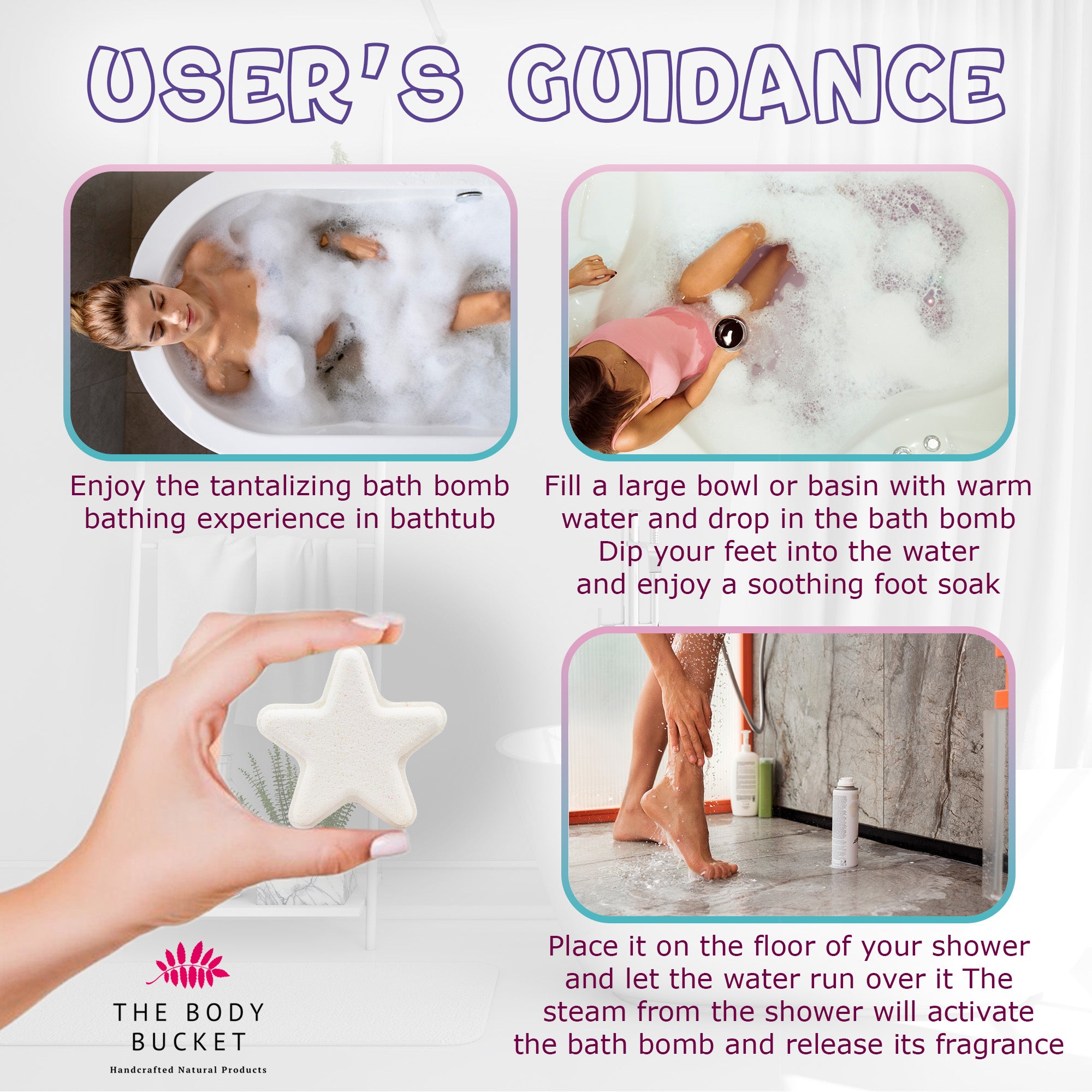 Rainbow Star shape Bath Bomb - (50 Grams Each)