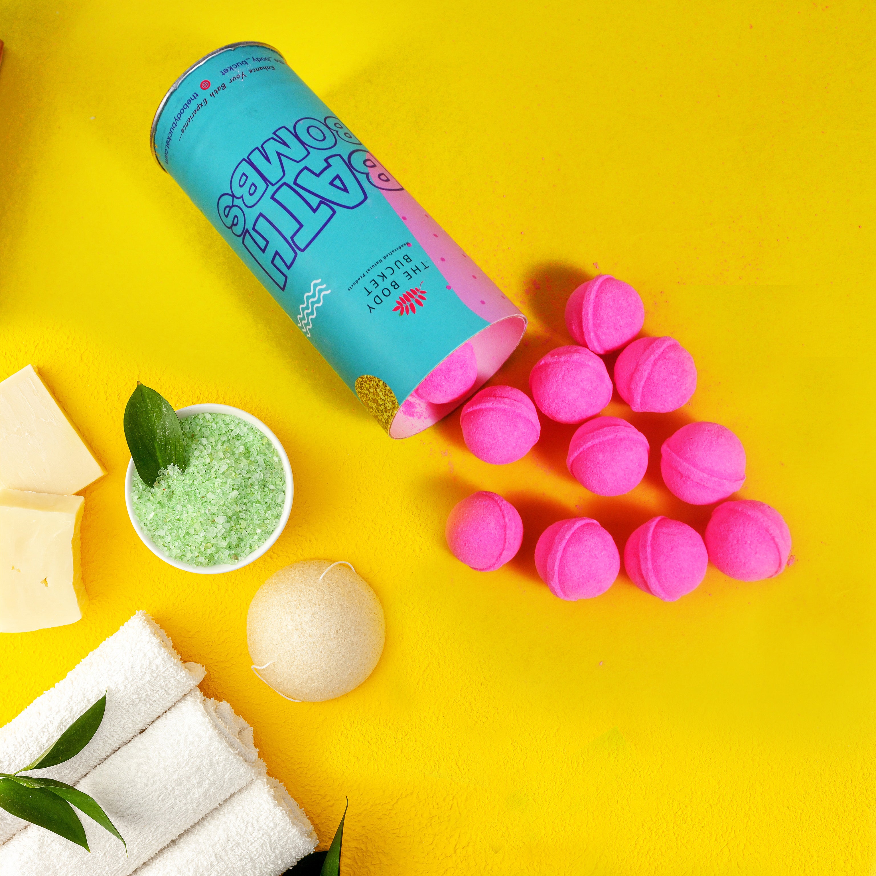 Fluorescent pink peachy blush mini bath bombs pack of 15 (10grams each)