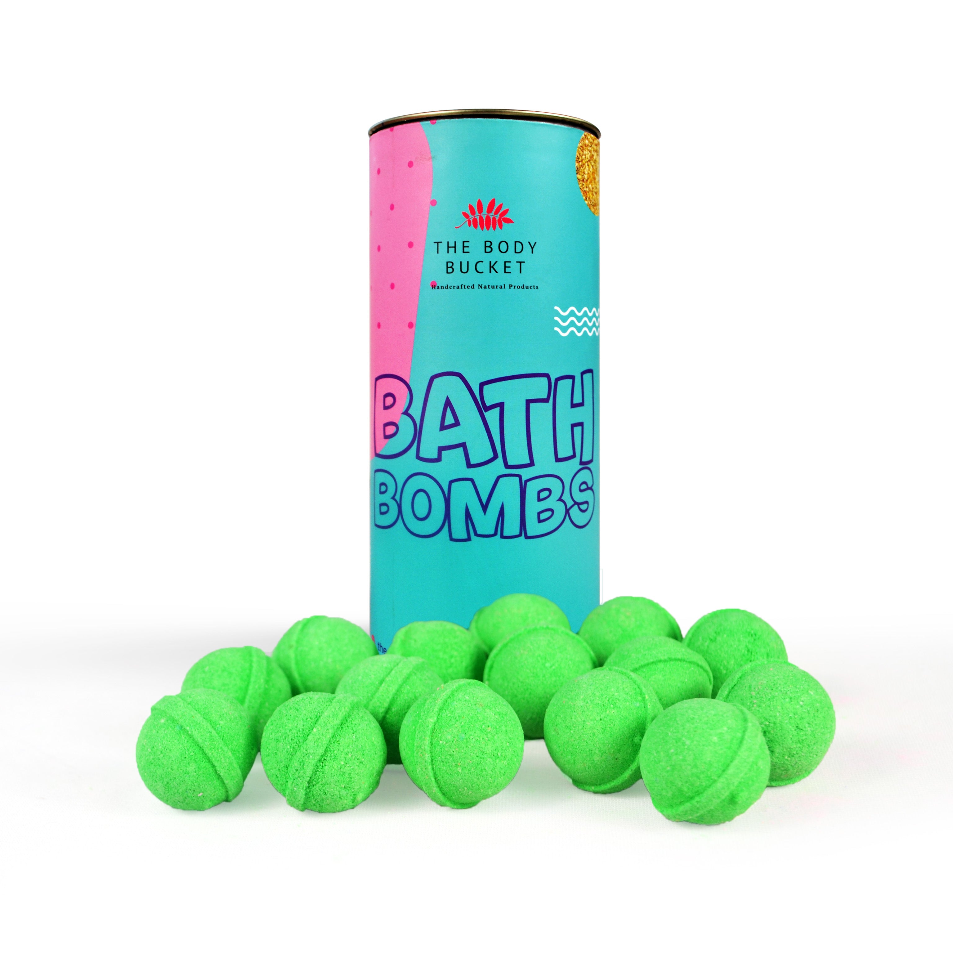 Pastel parrot green lemongrass mini bath bombs pack of 15 (10grams each)