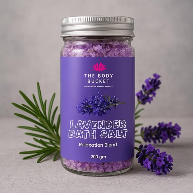 Bath Salts-Pack of 3 -  200gms each | Combo of Lavender, Rose and Lemon Peppermint