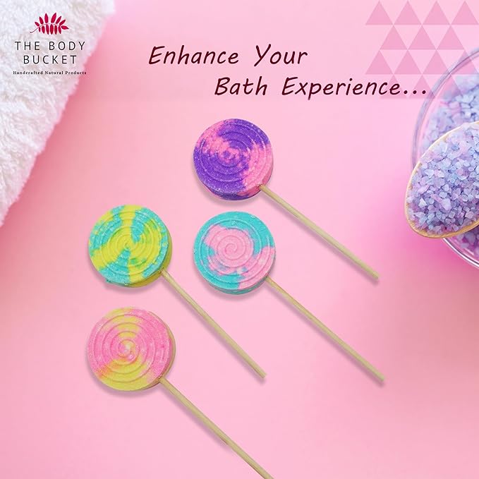 Peachy Blush Lollipop Bath Bombs 75 gms Each (Pack of 4)