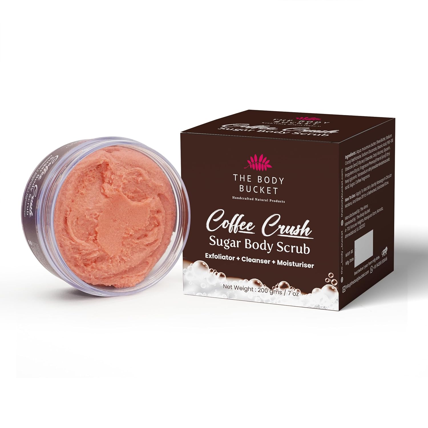 Sugar Body Scrub  3-in-1 Exfoliator, Cleanser, Moisturizer | Sulfate & Paraben Free(Coffee)