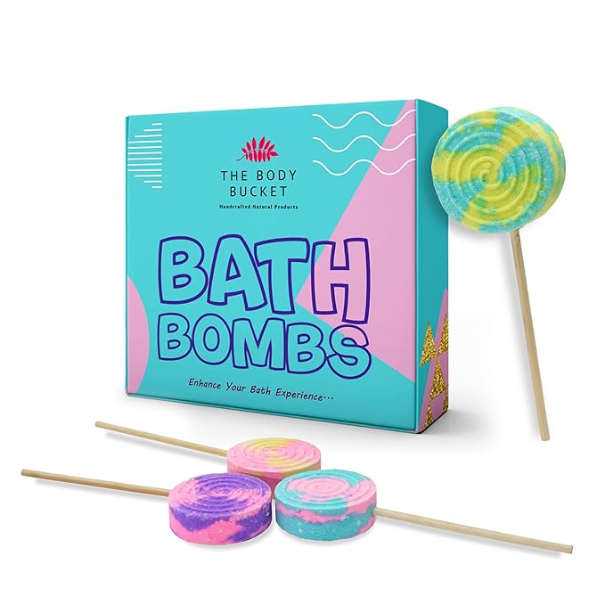 Peachy Blush Lollipop Bath Bombs 75 gms Each (Pack of 4)