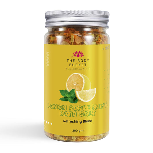 Refreshing Bath Salt - 200gms | Refreshing Blend of Peppermint, Eucalyptus and Lemon Essential Oil | Pure & Natural | For a Soothing & Relaxation Bath, Foot Spa