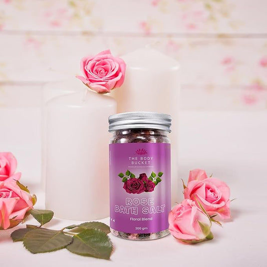 Rose Bath Salt- Pack of 2 -200gms each | For a Soothing & Relaxation Bath, Foot Spa