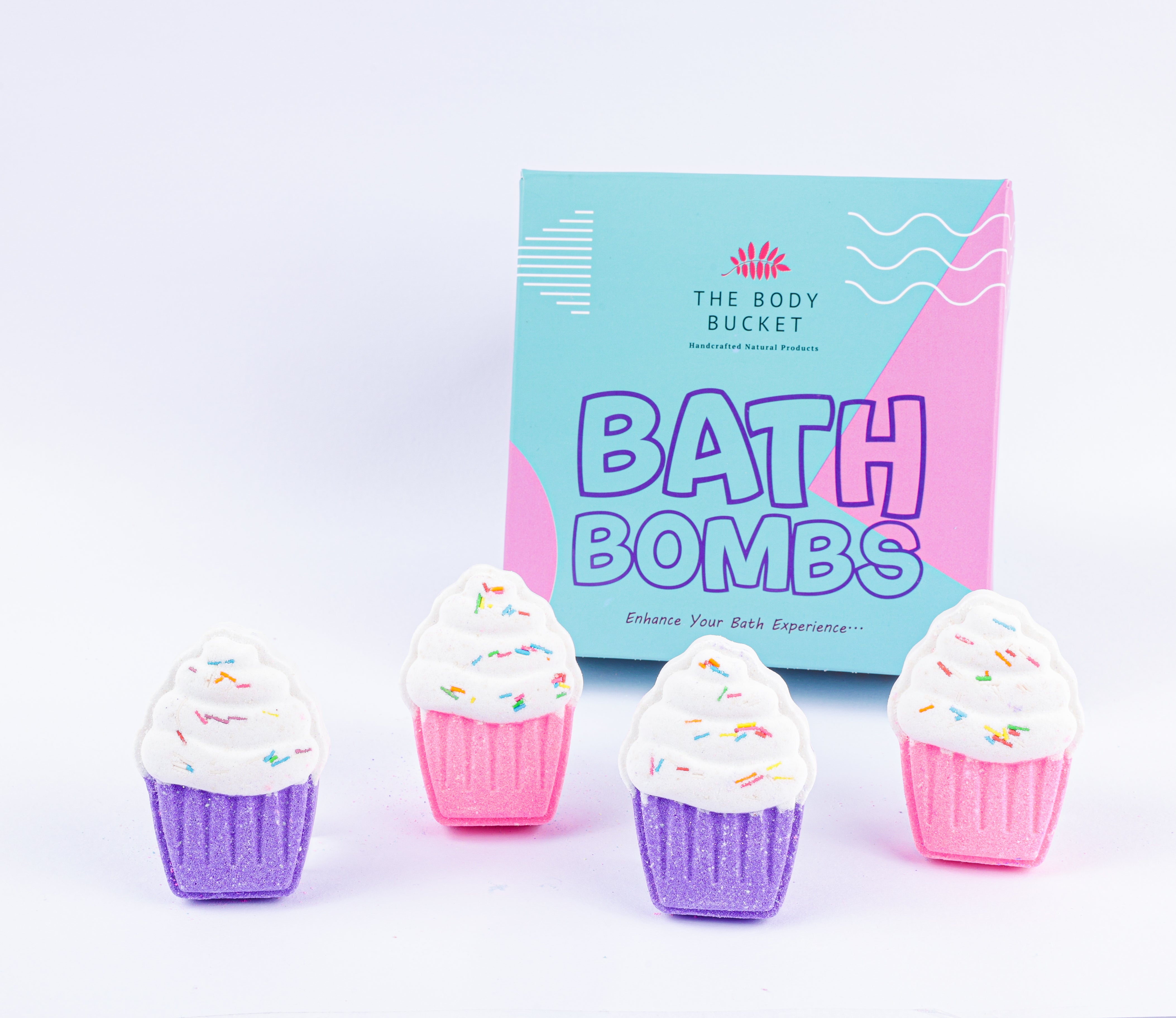 Vanilla Cupcake Bath Bombs – 70gm Each (Pack of 4)
