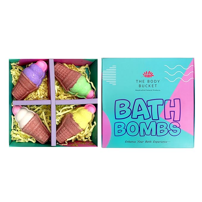 Vanilla Ice Cream Cone Bath Bombs- 80 gm each (Pack of 4)