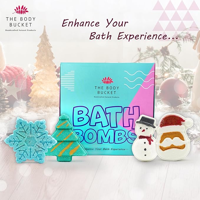 Christmas Aqua Fragrance Bath Bomb Set -65g Each (Pack of 4)
