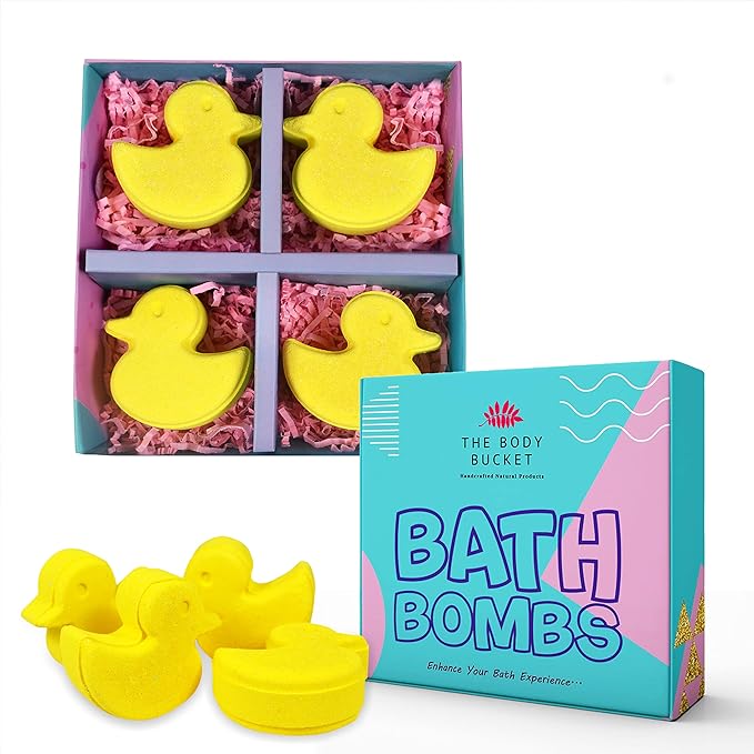 Yellow Duck Bath Bomb - 65 Grams Each (Pack of 4)