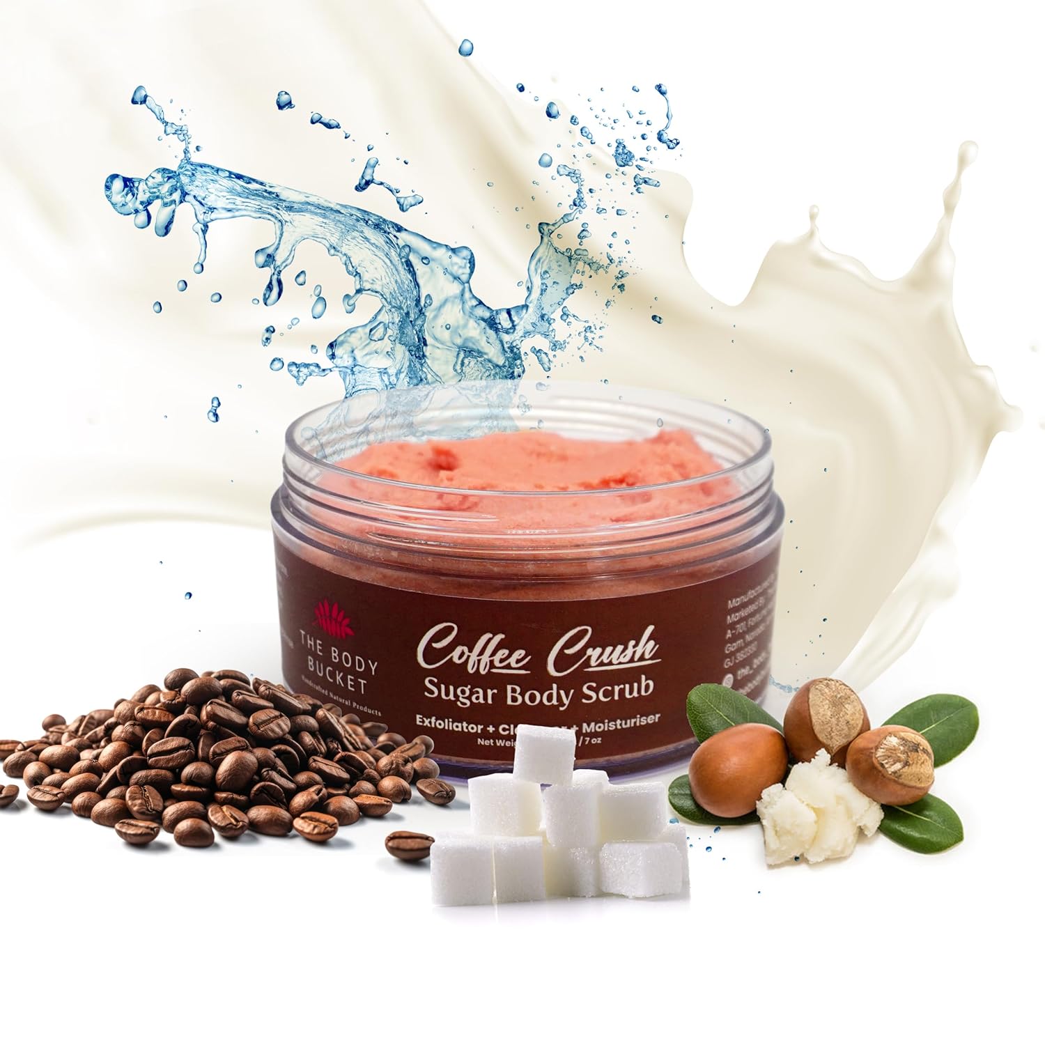 Sugar Body Scrub  3-in-1 Exfoliator, Cleanser, Moisturizer | Sulfate & Paraben Free(Coffee)