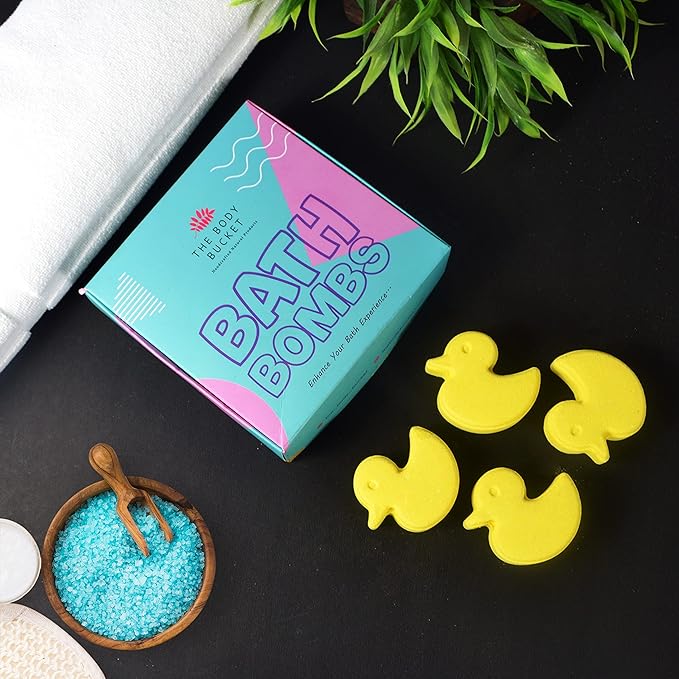 Yellow Duck Bath Bomb - 65 Grams Each (Pack of 4)